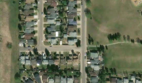 Satellite view of PLAN 8220615 BLOCK 75 LOT 54 in City of Edmonton, with the parcel boundary outlined