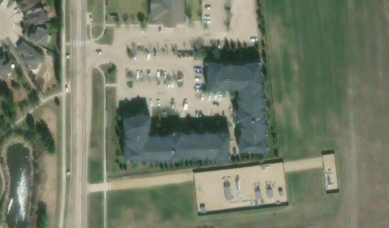 Satellite view of CONDO PLAN 0829153 UNIT 75 in City of Edmonton, with the parcel boundary outlined