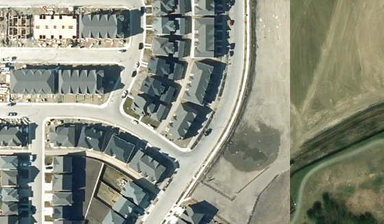 Satellite view of PLAN 2122584 BLOCK 17 LOT 18 in City of Edmonton, with the parcel boundary outlined