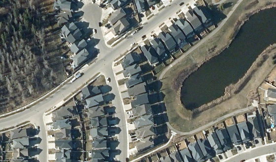 Satellite view of PLAN 1320806 BLOCK 13 LOT 10 in City of Edmonton, with the parcel boundary outlined