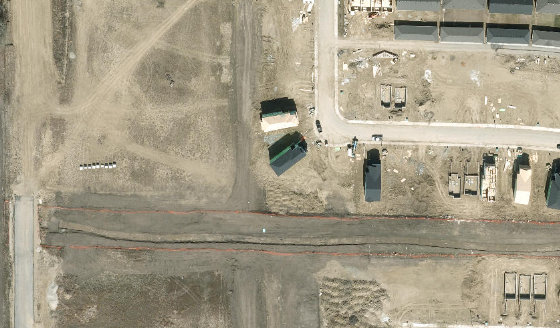 Satellite view of PLAN 2221781 BLOCK 10 LOT 12 in City of Edmonton, with the parcel boundary outlined