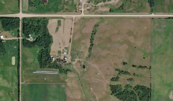 Satellite view of PLAN 1424295 BLOCK 1 LOT 2 in Lac Ste. Anne County, with the parcel boundary outlined