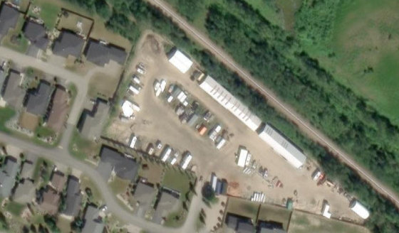 Satellite view of PLAN 1123180 BLOCK 123 in Lac Ste. Anne County, with the parcel boundary outlined