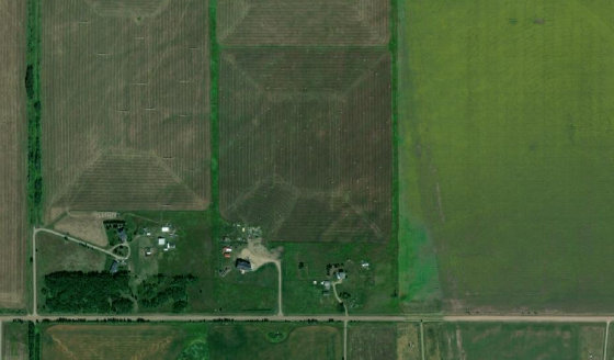 Satellite view of PLAN 0913573 BLOCK 2 LOT 2 in Rocky View County, with the parcel boundary outlined