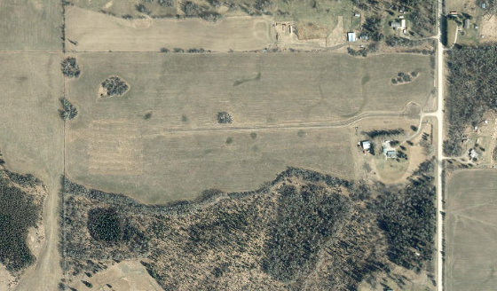 Satellite view of PLAN 1624304 BLOCK 1 LOT 3 in Lac Ste. Anne County, with the parcel boundary outlined
