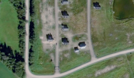 Satellite view of PLAN 1721569 BLOCK 44 in Lac Ste. Anne County, with the parcel boundary outlined