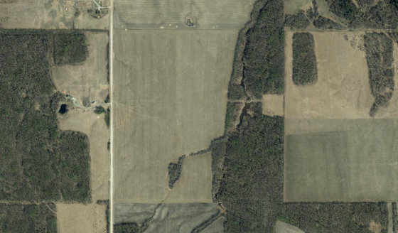 Satellite view of NW-15-51-7-W5 in Parkland County, with the parcel boundary outlined
