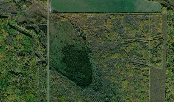 Satellite view of NW-17-67-21-W5 in Municipal District of Greenview No. 16, with the parcel boundary outlined