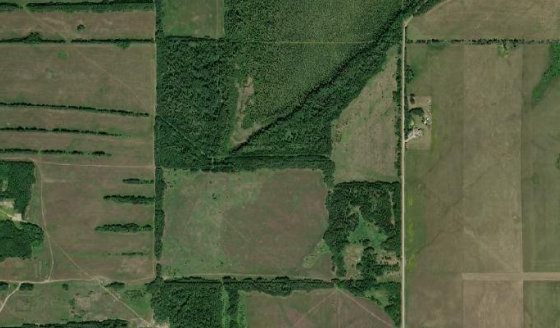 Satellite view of NE-30-73-11-W6 in County of Grande Prairie No. 1, with the parcel boundary outlined